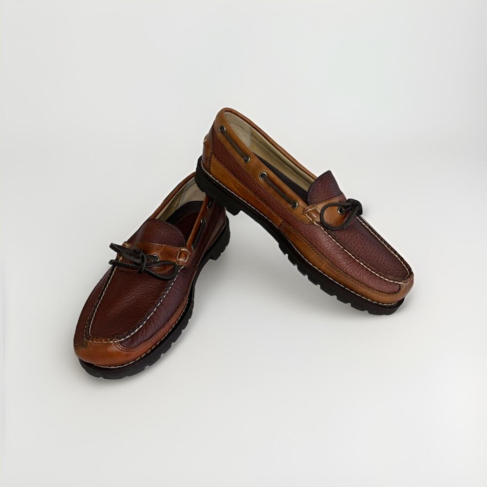 Men’s L.L.Bean Leather Boat Shoes / Moc Loafers - Brown - Size 12